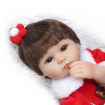 Raudona 42cm Kalėdos cosplay mergina Atgimsta Kūdikiams Silikono Lėlės modeliavimo bebe ailve Bamblys įsišaknijusi plaukų lėlės vaikams gimtadienio brinquedos