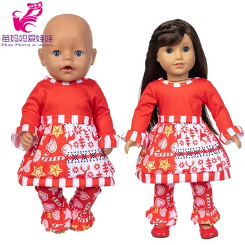 Reborn Baby Lėlės Drabužiai 43 Cm, Raudonas Kalėdų Dress 18 Colių Mergina Lėlės Drabužius Festiaval Kostiumas Baby Girl Gimtadienio Dovanos