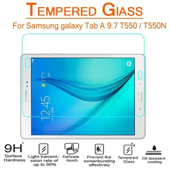 Samsung Galaxy Tab 9.7 T550 T555 P550 (Tab SM-T550) Grūdintojo Stiklo Screen Protector 2.5 D 9H Premium Apsaugos