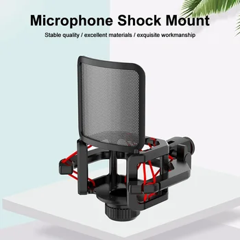 Shock Mount Anti Vibracija Plastiko Įrašymo Studijoje Su Filtru Ekranas Tvirtas, Stabilus Profesionalių Mikrofonų Transliacijos
