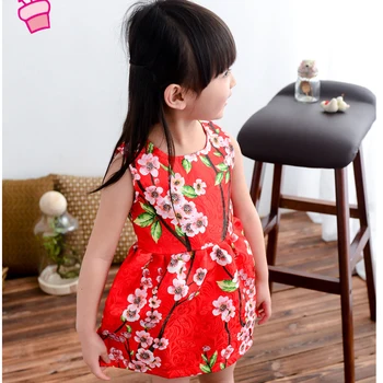 SKELBIMO 3-7Y Klasikinis Kinų Stiliaus Kūdikių, Mergaičių Suknelės, Gėlių Elegantiškas Cool Vasara, Vaikams, Vaikų Drabužiai