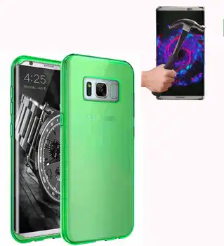 Sklandžiai TPU case for Samsung Galaxy S8 PLIUS 6.2 colių Žalia + grūdintas stiklas RAŠTAS