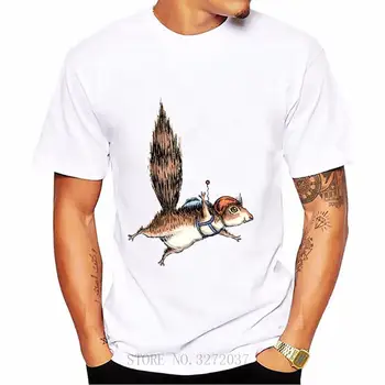Skydiver Voverė Vyrų Hipster marškinėliai 2019 m. Vasaros Cool T-Shirt Vaikinai Užsakymą Medvilnės, trumpomis rankovėmis įgulos kaklo TShirts