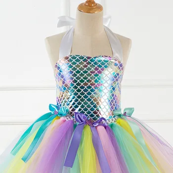 Sparkly Undinė Kūdikių Vasaros Suknelės Mergaičių Drabužiai Princesė Dress 1-ojo Gimtadienio Suknelė Mergina Kūdikiams, Vaikiška Mergaičių Drabužiai