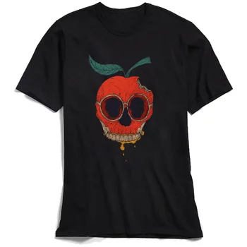 Spausdinti marškinėliai T Shirt Mens Pigūs Apvalios Apykaklės Organinių Obuolių Kaukolė Medvilnės Vyrų Viršūnes & Tees Hip-hop trumpomis Rankovėmis Marškinėlius