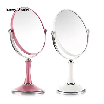 Stalinis veidrodis, du kartus - 6 colių didelio makiažo veidrodėliai Europos 3X didinamąjį Dvigubai hd priartinimo objektyvas balta rausva veidrodis