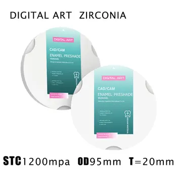 STC95mm20mmA1-D4 Digitalart preshade zirkon zahn cad/cam, cirkonio dantų tuščią,, cirkonio dantų diskas