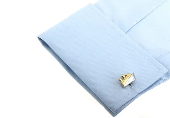 Sunnylink vyriškos Rankogalių segtukai Naujų Sidabro Aukso Laivu, rankogalių segtukai, skirti marškinėliai L1389