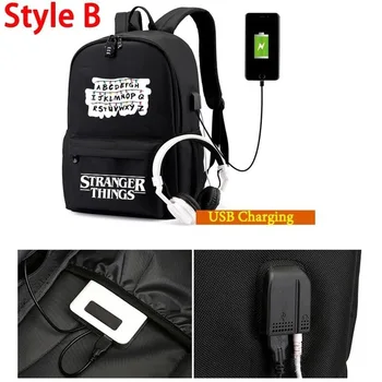 Svetimas Dalykų USB Kuprinė Mokyklos Krepšiai Gerbėjai, kelioniniai Krepšiai, Nešiojamas Grandinės Kuprinė Ausinių, USB Port Travel Bag Anti-theft Mochila