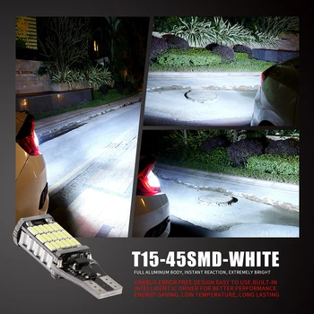 T15-45SMD Dekodavimo Atbuline Lempa Super Šviesus Stabdžių Posūkio Signalo LED Lemputė, Atbulinės eigos Žibintas