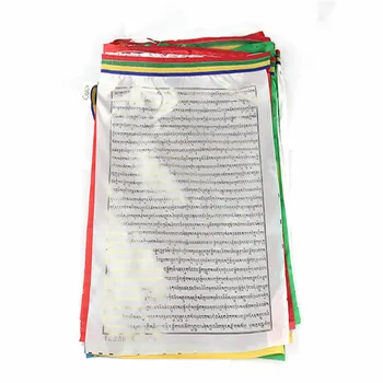 Tibeto Budistų Balto aukso vainiko Fomu maldos vėliavos šilko penkių spalvų Spausdinimo 3 Metrų 10 vnt./string Religinių Vėliavos Raštus