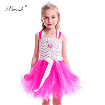 Vaikų Drabužiai Mergaitėms Tutu Suknelė Flamingo modelio Gėlių Kalėdų Kamuolys Suknelė Suknelė Vestido Vaikai Suknelės Mergaitėms