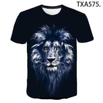 Vasarą Gyvūnų Liūtas 3D T Marškinėliai Atsitiktinis Vyrų, Moterų, Vaikų Mados Trumpas Rankovės Berniukas mergaitė Vaikai Atspausdintas T-shirt Įdomu Viršūnes Tee