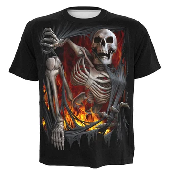 Vienas gabalas geriausias pardavėjas marškinėliai negabaritinių marškinėliai skeletas velnias moteris 3d marškinėliai spausdinti trumparankoviai prarasti casua vyrų drabužiai.
