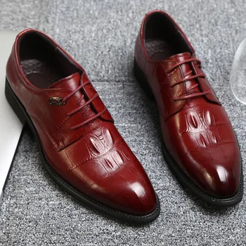 Vyriški odiniai batai verslo suknelė batų mados karvės odos vestuvių batai verslo laisvalaikio bateliai Britų krokodilo odos batai