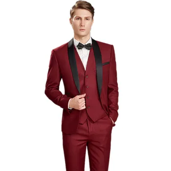 Vyrų kostiumas vestuvių jaunikis groomsman suknelė vyrų kostiumas trijų dalių švarkas vest kelnės vyrų verslo atsitiktinis high-end oficialų kostiumai