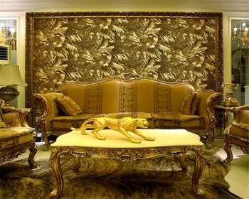 Wellyu Klasikinis mados veranda peizažas aukso folija gold hotel klasikinio pasaulio apdailos papel de parede tapetai, 3D