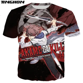 XS-7XL Anime Akame Ga Nužudyti marškinėliai 3D atspausdintas marškinėliai, juokinga mada vasaros marškinėliai cool marškinėliai vyrams moterims unisex atsitiktinis viršų 06