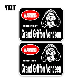 YJZT 15*11.4 CM 2X Grand Grifonas Vendeen Guard Dog Animacinių filmų Pet, PVC Apdailos Automobilių Lipdukas C1-4375