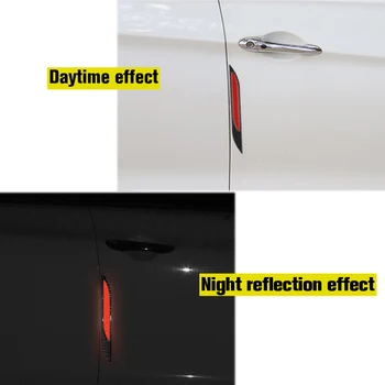 YOLU Automobilio šviesą Atspindinčios Įspėjamieji Lipdukai Anglies Pluošto Kėbulo Atsparus Įbrėžimams, Durų Anti-Susidūrimo Automobilis Optikos Reikmenys