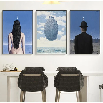 YUMEART Menininkas Magritte Siurrealizmo Klasiko Kūrinio Kopiją Plakatas ir Printmaking Drobė Meno Tapybos Namų Dekoro Sienos Nuotrauka