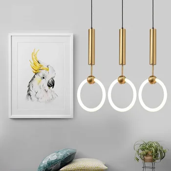 Šiuolaikinės Aukso Metalo LED Pakabukas Lempa, Miegamojo Kambarį Meno Apdailos Šviesos Rungtynių Luminaria LED Pakabukas Apšvietimas