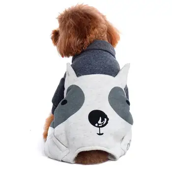 Šunelis Pilkas Keturių Pėdų Jumpsuits Mielas Šuniukas Modelis Medvilnės Audinys Šiltas, Hoodies Rudenį, Žiemą šunelis Žiemos Prekes