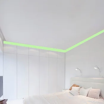 Šviesos baseboard sienų lipdukai kambarį miegamųjų namo apdailos lipdukai tamsoje šviečiantys saugos perspėjimo zona lipdukai