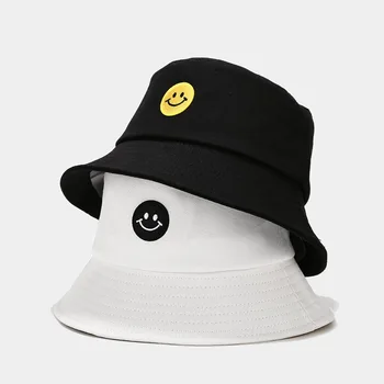 Šypsena kibiro kepurę žvejys skrybėlę veiduką unisex mados bobą skrybėlių hip-hop goro vasaros skrybėlę