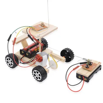 Žaislas RC Automobilių, Nustatyti Mokymo priemonių Transporto priemonės Vaikams Eksperimento Modelį, Vaikai, Mokslas Belaidžio Kontrolės Fizikos Mediniai Dovana 