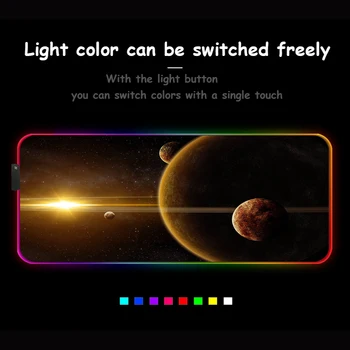 Žėrintis RGB Pelės kilimėliai Saulės Sistemos Fone HD Spausdinti Patvarus Darbalaukio Pelės Kilimėliai Nešiojamas PC Gamer Priedai