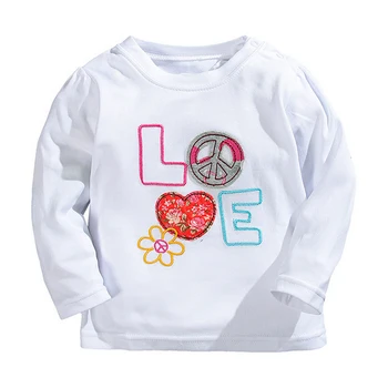 1-5Year Vaikų T-shirt Baby Puloveris Viršūnes Berniukų, Mergaičių marškinėliai Prekės Vaikams Pavasario Rudens ilgomis Rankovėmis Tees Medvilnės Drabužiai