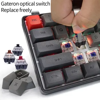 1 Nustatykite RGB LED Apšvietimu Laidinio Mechaninė Klaviatūra,Nešiojamų Kompaktinių Vandeniui Mini Žaidimų Klaviatūra 61 PBT Keycaps Gateron Switcs