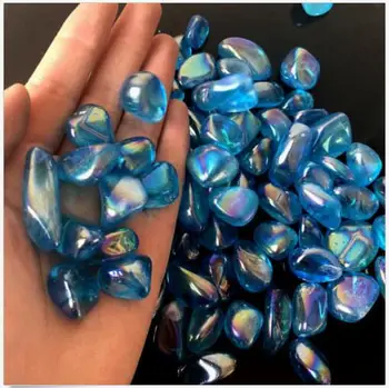 100g everydlife gamtos mėlyna kristalų Krito akmenys mados asmenybės nešiojamų mėlyna aura angelas kristalų kvarco akmens gydomąsias