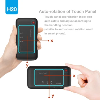 10pc/daug DHL nemokamai H20 White Backlight Visą Ekraną Touchpad Mini 2.4 G Klaviatūra