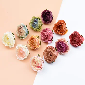 10vnt 4CM šilko rožės galvos gėlių sienos netikrą stamen vestuviniai aksesuarai patvirtinimo namų vestuvių dekoravimas 
