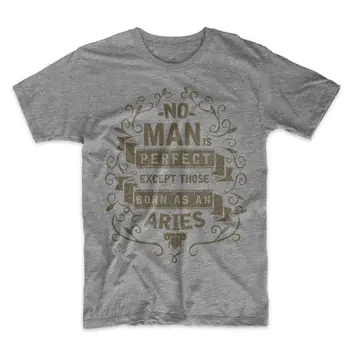 2019 Karšto pardavimo Mados Nė vienas Žmogus Nėra Tobulas Avinas Zodiako Ženklas Gimtadienio vyriški T-Shirt marškinėliai