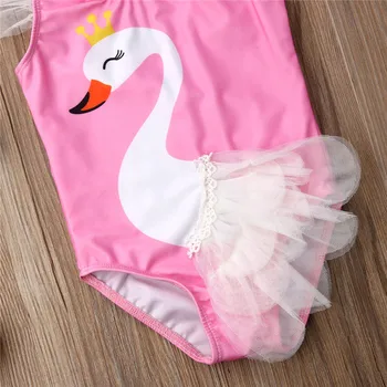 2019 m. Vasarą Bamblys Vaikas Baby Girl Tutu maudymosi kostiumėlį, maudymosi Kostiumėliai, Bikini Maudymosi Kostiumą Plaukimo Paplūdimio Vasaros 1PCS Sunsuit 1-6Y
