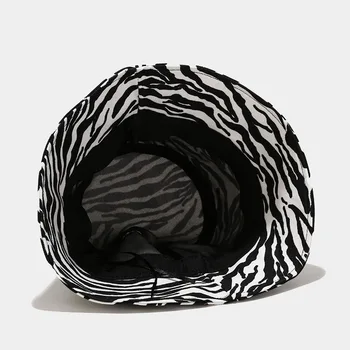 2020 Karšto Zebra Modelis Grįžtamasis Kibirą Skrybėlės Žvejys Skrybėlę Unisex Beach Sun Skrybėlę Bob Panama Kepurės, Sulankstomas Medžioklės Bžūp