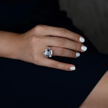 2020 Mados Prekės ženklo Didelis AAAAA+ Cirkonis Vestuvių Žiedai Moterų Aukščiausios Kokybės Moteriška Prabanga Sidabro Spalvos Žiedas Papuošalai Mergaitėms
