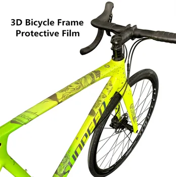3D kalnų dviratis rėmas grandinės apsauga lipdukai kelių dviračių storos plėvelės lipdukas dilimui anti-slydimui atsparus vandeniui apsauginis