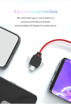 3IN1 HDMI Type-c USB Adapterio Kabelis, AV Adapteris, USB, HDMI 1080P Smart Keitiklio Kabelį Ios 8.0 +