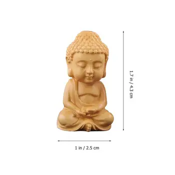 5 Vnt Budistų Mažai Vienuolis Formos Ornamentu Mediniai Papuošalai Darbalaukio Dekoras