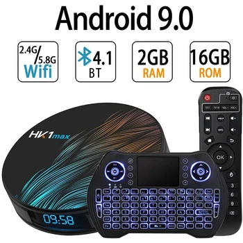 Android 9.0 Smart TV Box RK3318 2GB, 16GB WiFi BT4.1 Eterneto LAN 3D, 4K Vaizdo Set Top TV Box ES Plug