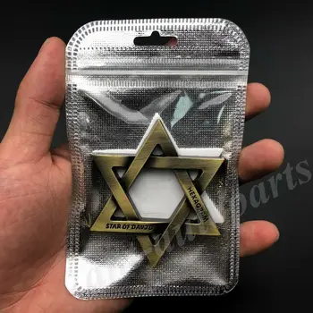 Bronzos Metalo Žvaigždė Davidas Žydų Hexagram Automobilio Emblema, Ikonas, Motociklų Lipdukas