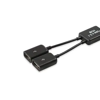 C tipo OTG USB 3.1 Vyrų Dual 2.0 Moterų OTG Mokestis 2 Port HUB Laidas Y Splitter