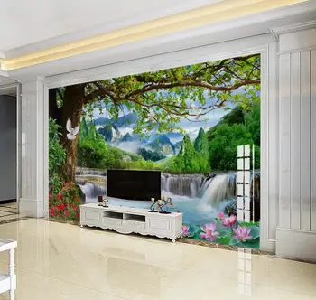 Custom 3D photo sienos freskos Krioklys dekoracijos, foto tapetai, virtuvė, Gyvenamasis kambarys, miegamajame tapetai, 3d sienų apdaila