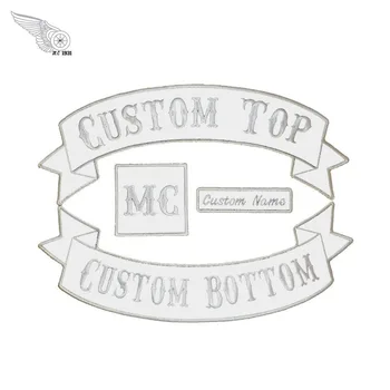 Custom 4pc Pleistras Nustatyti motociklo lipdukai striukė 2 rokeris siuvinėjimo užsakymą marškinėliai apdaila