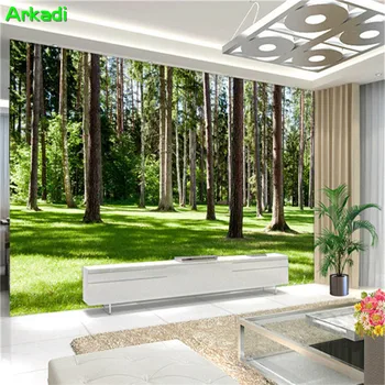 Custom freskos 3d sodo tapetai, sofa fono sienos audinys atsparus vandeniui HD miško pievų kraštovaizdį žalia akių namų puošybai