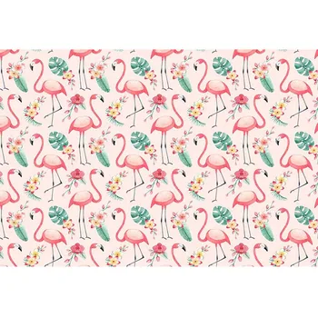 DAWNKNOW Animacinių filmų Flamingo Gėlių Fotografijos Fone Kūdikių Photocall fotosesiją Vaikams Fonas Vaikų Foto Studija GY053
